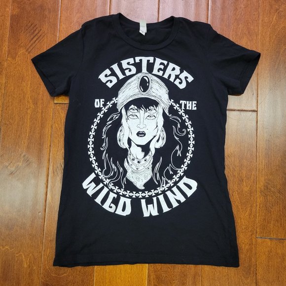 WOMENS BELLA CANVAS - SISTERS OF THE WILD WIND TSHIRT - BLACK - Picture 5 of 7